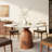 5Pcs Kitchen Dining Table Set Farmhouse Round Pedestal (1 Table 4 Upholstered Chairs)-1951025763-1951168870