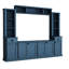 Meuble télé moderne bleu avec pont pour téléviseur de 75 po, tablettes réglables tout-en-un, unité de divertissement mural-131498372