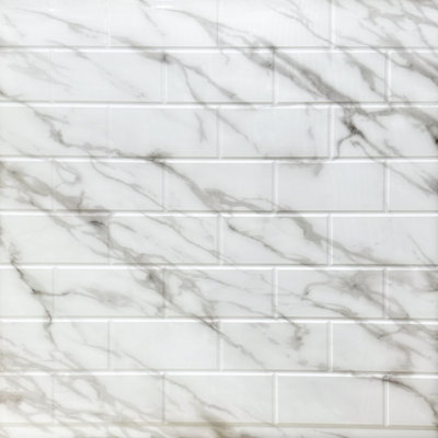 Subway 2 ft. x 8 ft. PVC Glue-Up Backsplash Panels