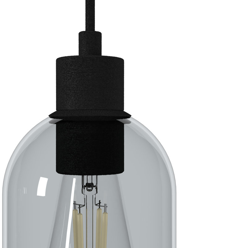 Lochemeade 3 Light Linear Cylinder Pendant, Natural Iron, Smoked