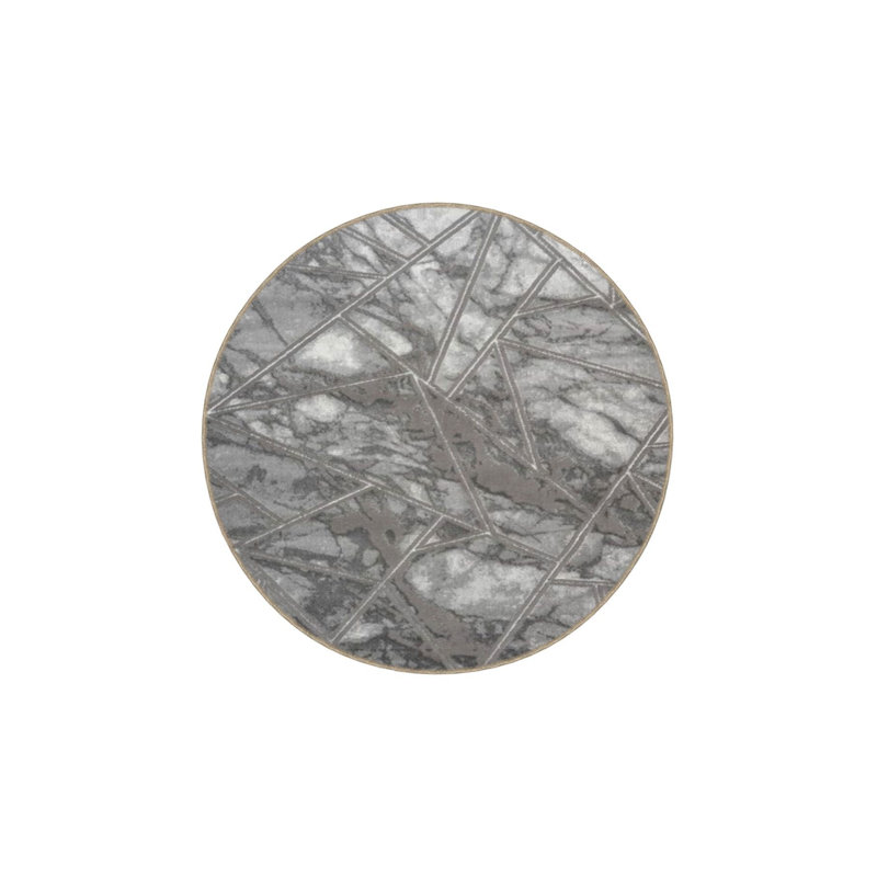 Tapis tissé à motif croisé gris, Rectangle 4 pi 7 po x 6 pi 7 po
