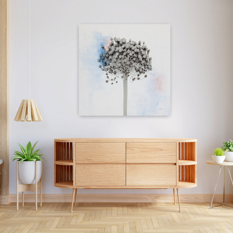 Agapanthus II, art floral contemporain, H 36 po x l 36 po
