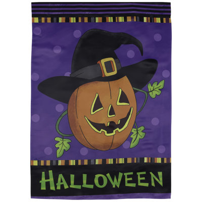 Pumpkin in a Witch Hat Outdoor Garden Flag