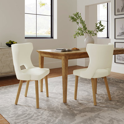 Chaises de salle à manger rembourrées de style moderne Mid-Century avec pieds en bois massif de 21,5 po Piscoya