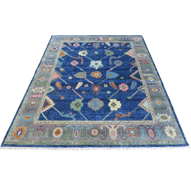 Tapis unique bleu marine de 8 pi x 10 pi