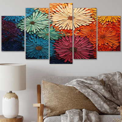 Robert - reproduction d'art sur toile Mid-Century - 5 panneaux