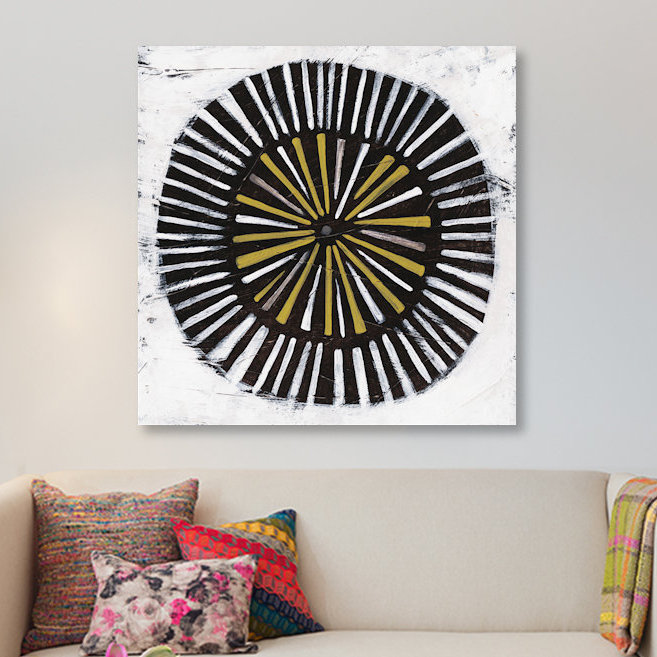 " Algorithm II " by June Erica Vess, 18" H x 18" W x 1.5" D, Black Framed Canvas, No Matte