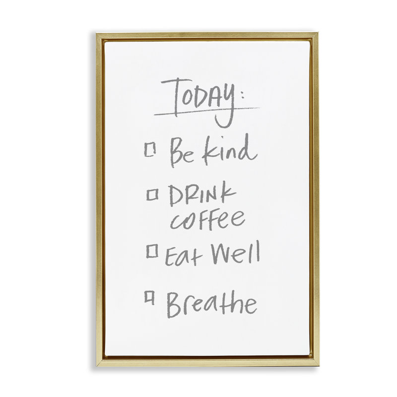Simple Today's Checklist Floating Frame, design by SD Graphics Studio, 31" H x 21" W, Metallic Gold Floater Frame