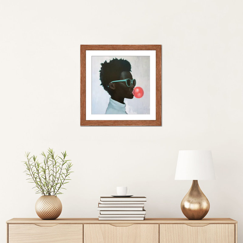 " How Far Is A Light Year? " by Alexander Grahovsky, White, 16" H x 16" W x 1" D, Brown Framed