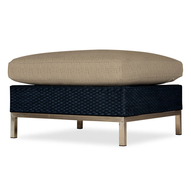 Elements Outdoor Ottoman, Ebony, Cottage Pepper