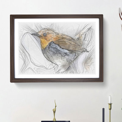 Charming Robin Bird - Picture Frame Graphic Art Print