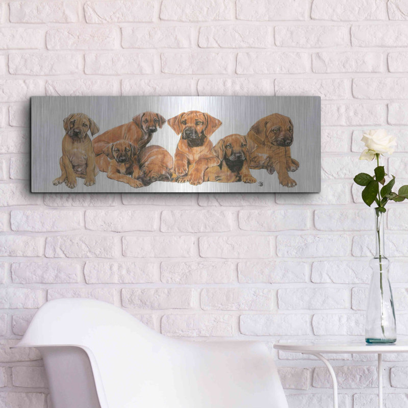 «Rhodisian Ridgeback Puppies» par Barbara Keith, H 12 po x l 36 po