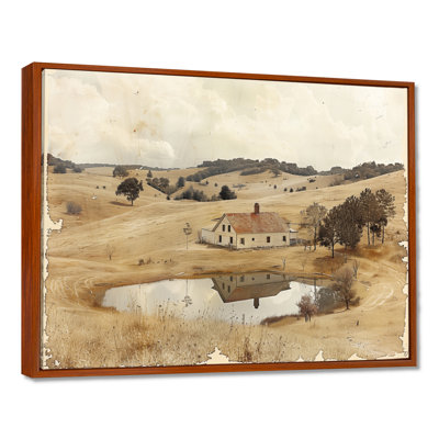 «Brown American Farm Landscape I - Farm Wall Art Living Room»