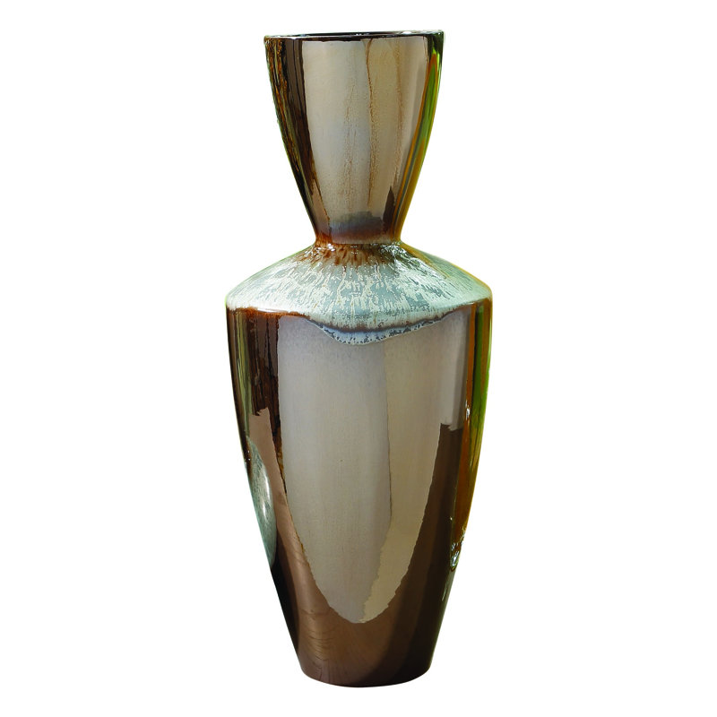 Vase Marta - bronze réactif bleu, 21,25" H x 8,5" L x 8,5" D