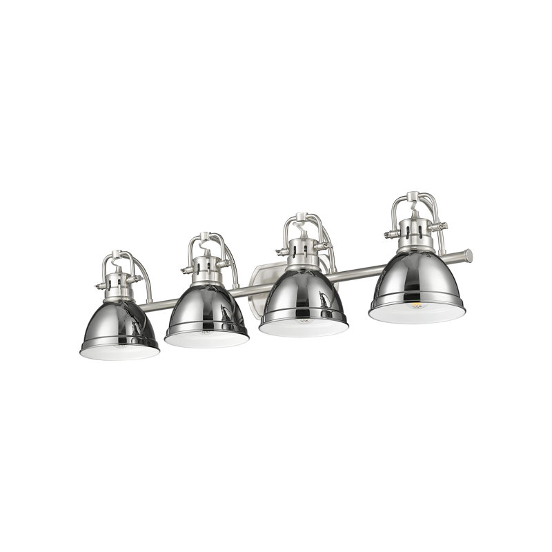 Ensemble de meuble-lavabo 4 lumières Brynnan, Étain, Chrome chrome