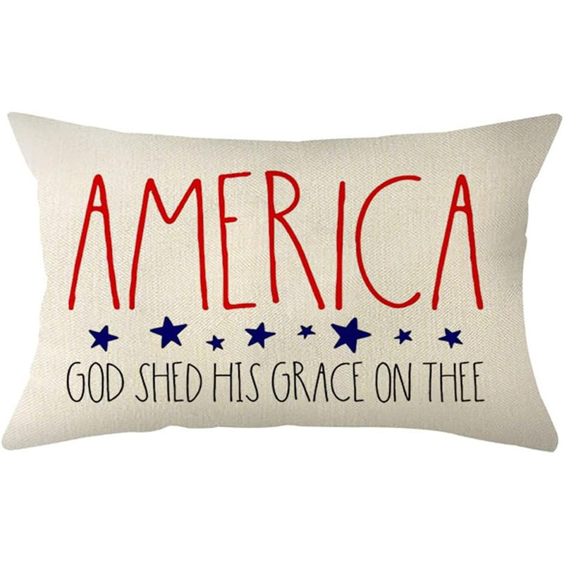 Housse de coussin patriotique 4ème de juillet, housse de coussin 12 x 20 pouces pour le jour de l'Independence