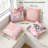4-Pack Pink Geometric & Botanical Decorative Throw Pillow Cover For Home Sofa, Sofabed, Bed - 18*18 Inch Modern Abstract Polyester Throw Pillow Cover (Inserts Not Included)-122751378