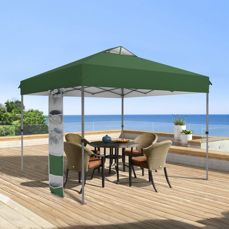 10X10Ft Pop Up Canopy Tent With Storage Bag, Green