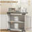 HOMCOM modern farmhouse style sideboard with barn doors and adjustable shelves, kitchen storage cabinet with wooden legs, retro white and brown