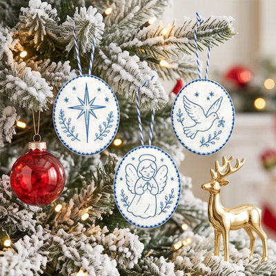 Trousse de broderie de Noël à faire soi-même, idéale pour les débutants. Trousse de broderie de Noël faite à la main avec outils et guide. Pour les adultes passionnés de loisirs créatifs.