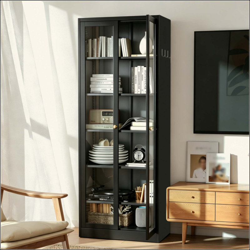 Metal Kitchen Pantry Cabinet - 72" Tall Storage with 5 Adjustable Shelves, Freestanding Cabinet for Kitchen/Pantry/Bathroom