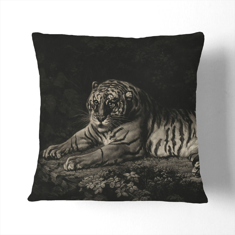 A Tiger Square Throw Cushion, 40cm W x 40cm D x 15cm D