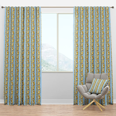 Gold Chain Pattern - Mid-Century Curtain - Velvet Room darkening - 1 panel