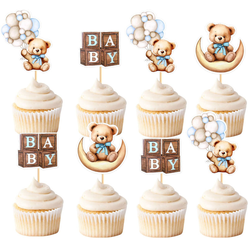 36 pièces, petits ours bleus, petits gâteaux, petits oursons en peluche, petits gâteaux