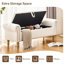 Banc de rangement Mid-Century moderne, banc rembourré en similicuir de 51 po de large avec accoudoirs, grand banc d'entrée en bois pour le salon, la chambre à coucher-841818663