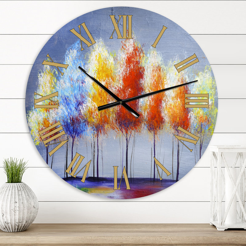 Arbre d'automne en forêt colorée XXXI - Horloge murale de ferme, Petit