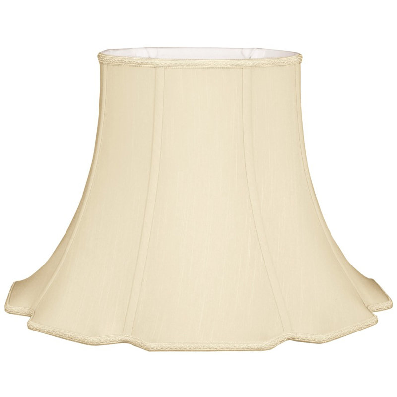 Abat-jour cloche en soie / shantung (araignée), Beige / blanc cassé, H 8 po x l 10 po x P 10 po