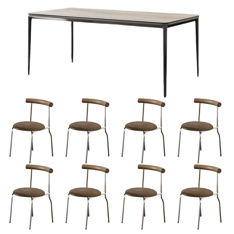 Table et chaise de salle à manger de style médiéval, H 29,5 po x L 86,6 po x l 35,4 po