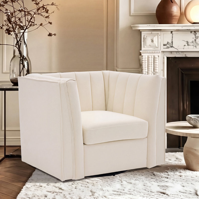 Fauteuil de coiffeuse Allard, Velours blanc