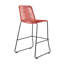 Ensemble de 4 tabourets de bar empilables en métal et corde rouge brique Nolle - ensemble de 4-933873673-933873674