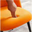 Chaise de salle à manger en velours orange, pieds en métal noir, ensemble de chaises de bout 4 pièces