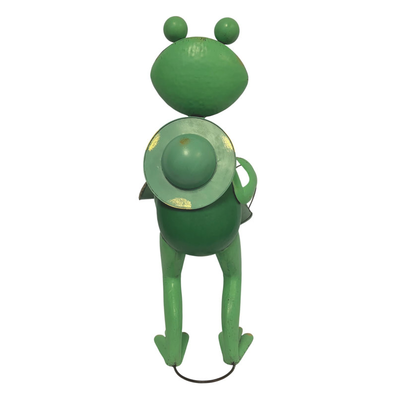 Statue de grenouille tenant un arrosoir pour jardin