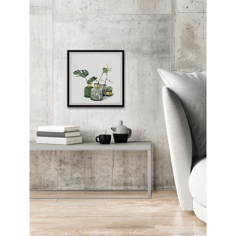 Green and Gold Framed Canvas Print for Kids, 12" x 12"