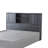 Twin Size Bookcase Headboard Stand Alone Two Sliding Doors Four Shelf Cubbies Spacer And Dust Panel Grey