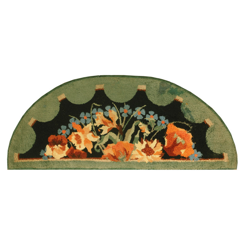 Tapis semi-rond rétro Mid Century Floral
