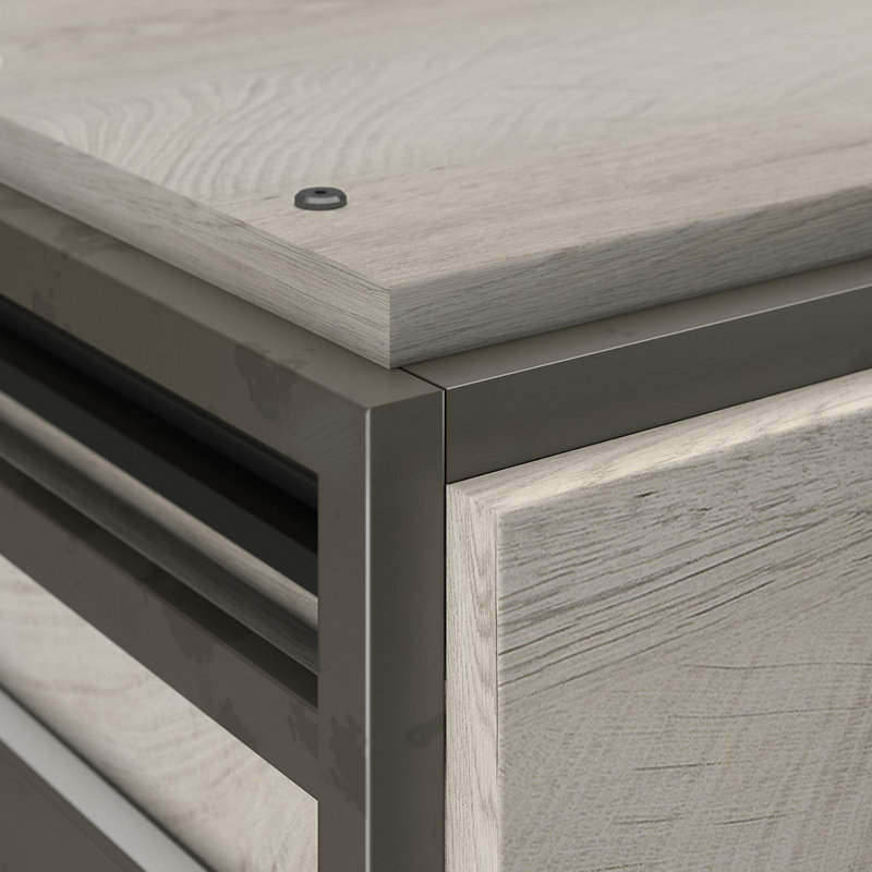 Bureau Kourtney, Gris rustique / noir