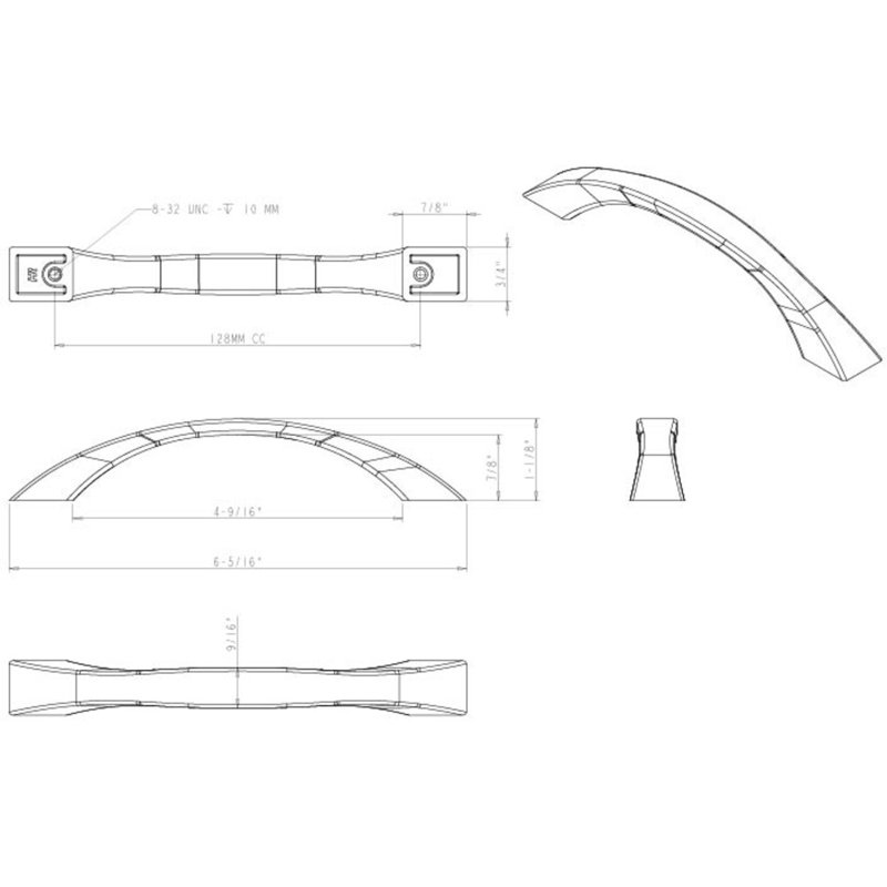 Philip Arch Pull, Brushed Gold, 3 3/4"