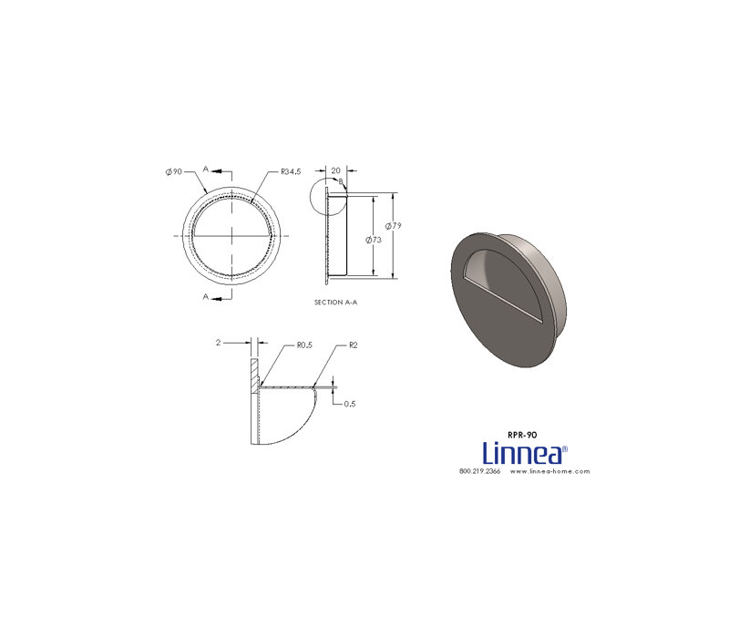 Flush Pull Plate, Polish Stainless Steel