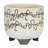 S/2 CERAMIC 6/8" SCRIBBLE FOOTED PLANTER, BEIGE