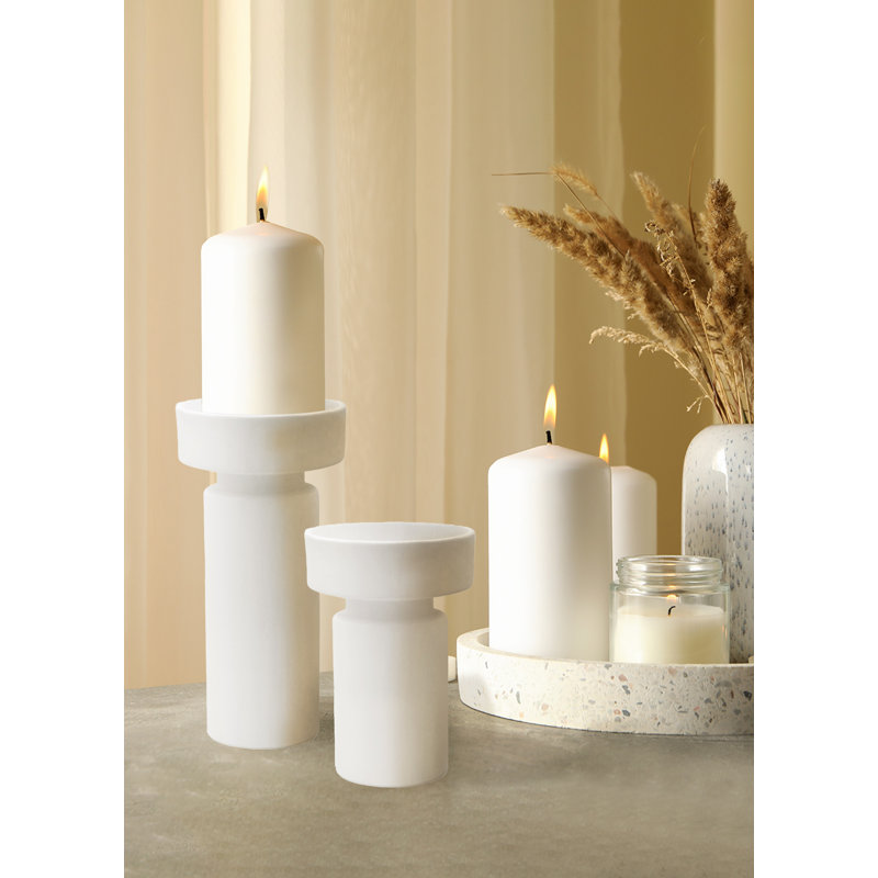 Ceramic Tabletop Candlestick, 21cm H x 13cm W x 13cm D