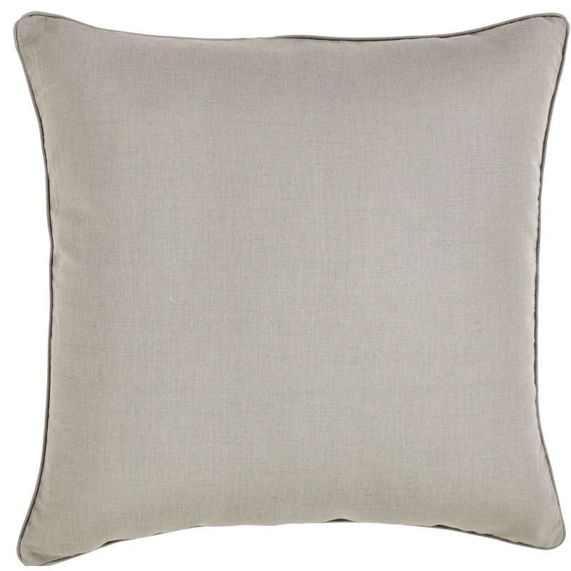 Solid Linen Cotton Decorative Throw Pillow Covers, Set of 2, Fog
