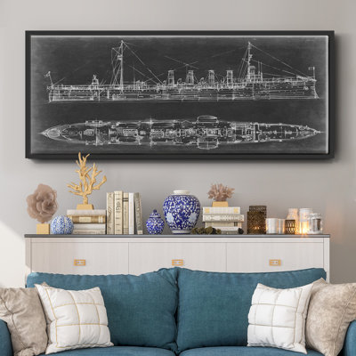 Bleu marine croiseur - plan, toile encadrée