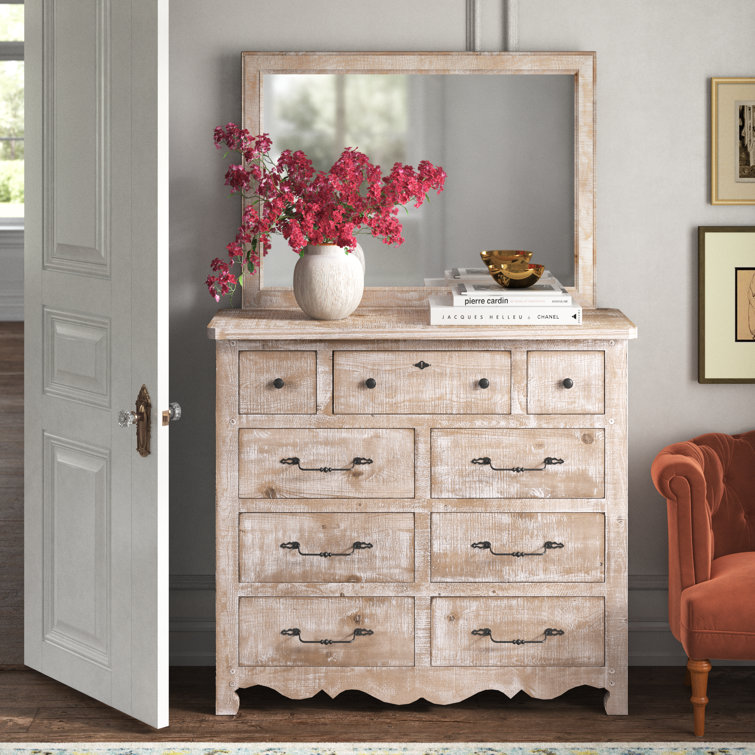 Thorin Lyra 9 Drawer Double Dresser with Mirror
