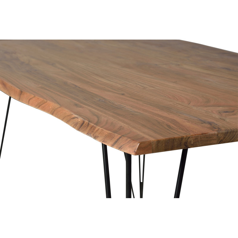 Forkland Acacia Solid Wood Top Dining Table, 76cm H x 160cm L x 90cm W