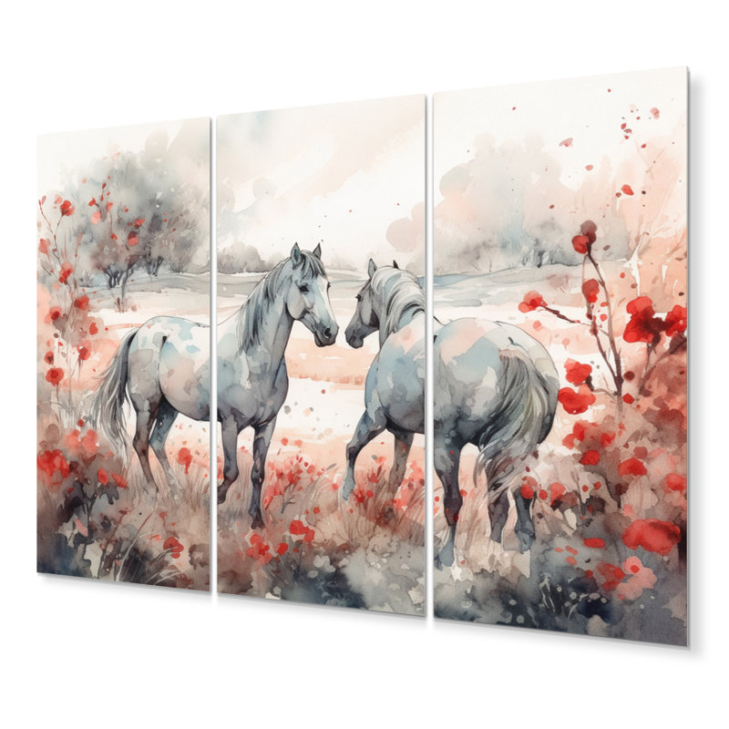 Cheval - Harmonie - Ensemble de décorations murales animaux en métal
