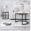 Ensemble de 2 tables basses gigognes rondes avec structure en métal robuste pour salon et chambre à coucher industriels modernes